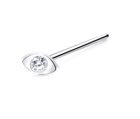 Eye Shaped Stone Set Straight Nose Stud NSKA-203n